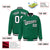 Custom Kelly Green White-Black Varsity Full-Snap Star Pattern Letterman Baseball Jacket