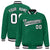 Custom Kelly Green White-Black Varsity Full-Snap Star Pattern Letterman Baseball Jacket