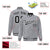 Custom Gray Black-White Varsity Full-Snap Star Pattern Letterman Baseball Jacket