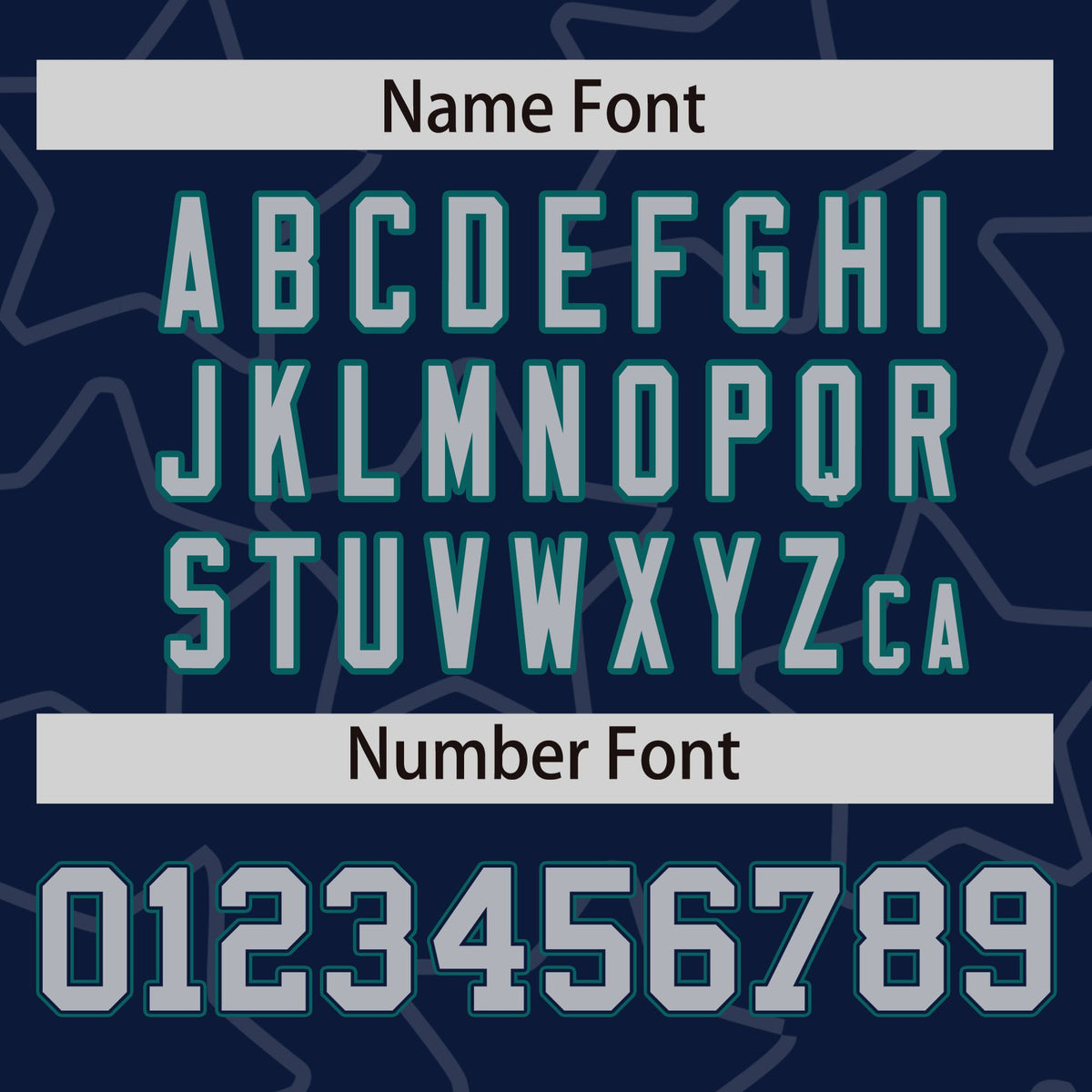 Custom Navy Gray-Teal Varsity Full-Snap Star Pattern Letterman Baseball Jacket