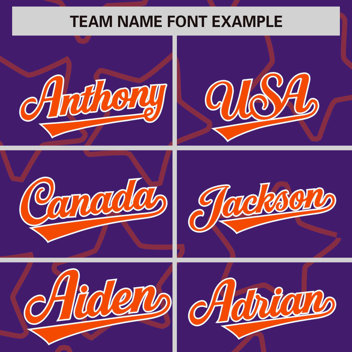 Custom Purple Orange-White Varsity Full-Snap Star Pattern Letterman Baseball Jacket