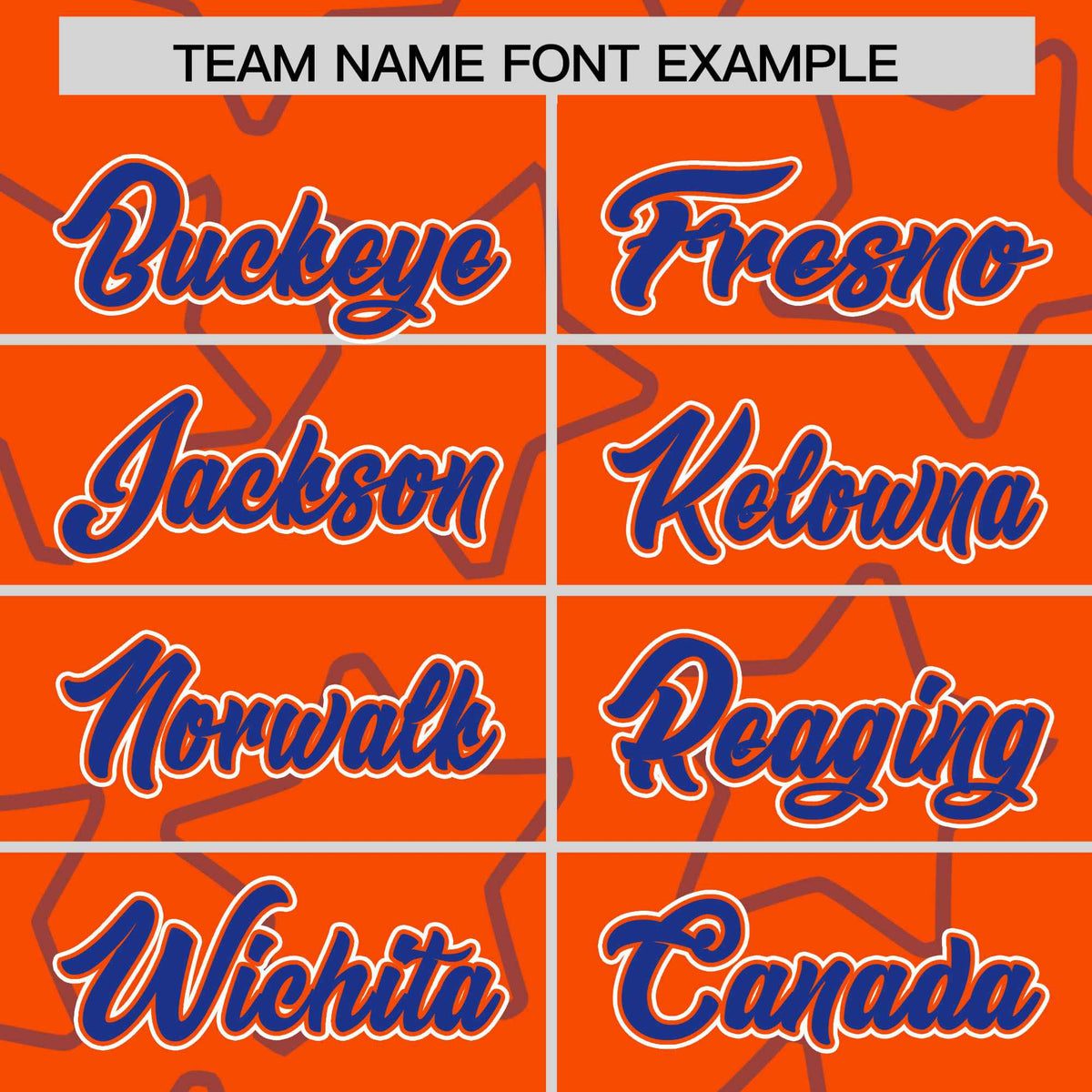 Custom Orange-Royal Blue Varsity Full-Snap Star Pattern Letterman Baseball Jacket