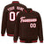 Custom Brown White-Red Varsity Full-Snap Star Pattern Letterman Baseball Jacket