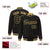 Custom Black Old-Gold Varsity Full-Snap Star Pattern Letterman Baseball Jacket