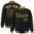 Custom Black Old-Gold Varsity Full-Snap Star Pattern Letterman Baseball Jacket