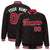 Custom Black Red-White Varsity Full-Snap Star Pattern Letterman Baseball Jacket