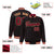 Custom Black Red-Old Gold Varsity Full-Snap Star Pattern Letterman Baseball Jacket