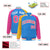 Custom Powder Blue Pink-Gold Raglan Sleeves Varsity Full-Snap Letterman Jacket