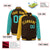 Custom Brown Olive-Gold Raglan Sleeves Varsity Full-Snap Letterman Jacket