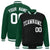 Custom Black Green-Black Personalized Stripe Fashion Letterman Bomber Varsity Jacket