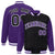 Custom Black Purple-Black Personalized Stripe Fashion Letterman Bomber Varsity Jacket