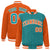 Custom Aqua Orange-Aqua Personalized Stripe Fashion Letterman Bomber Varsity Jacket