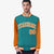 Custom Aqua Orange-Aqua Personalized Stripe Fashion Letterman Bomber Varsity Jacket