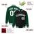 Custom Black Green-Black Personalized Stripe Fashion Letterman Bomber Varsity Jacket