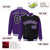 Custom Black Purple-Black Personalized Stripe Fashion Letterman Bomber Varsity Jacket