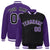 Custom Black Purple-Black Personalized Stripe Fashion Letterman Bomber Varsity Jacket