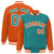 Custom Aqua Orange-Aqua Personalized Stripe Fashion Letterman Bomber Varsity Jacket