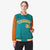 Custom Aqua Orange-Aqua Personalized Stripe Fashion Letterman Bomber Varsity Jacket