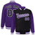 Custom Black Purple-Black Personalized Stripe Fashion Letterman Bomber Varsity Jacket