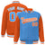 Custom Powder Blue Orange-Powder Blue Personalized Stripe Fashion Letterman Bomber Varsity Jacket