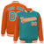 Custom Aqua Orange-Aqua Personalized Stripe Fashion Letterman Bomber Varsity Jacket