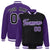 Custom Black Purple-Black Personalized Stripe Fashion Letterman Bomber Varsity Jacket