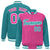 Custom Pink Aqua-Pink Personalized Stripe Fashion Letterman Bomber Varsity Jacket