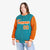 Custom Aqua Orange-Aqua Personalized Stripe Fashion Letterman Bomber Varsity Jacket