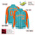 Custom Aqua Orange-Aqua Varsity Full-Snap Color Block Letterman Jacket