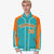 Custom Aqua Orange-Aqua Varsity Full-Snap Color Block Letterman Jacket