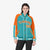 Custom Aqua Orange-Aqua Varsity Full-Snap Color Block Letterman Jacket