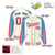 Custom Cream Light Blue-Light Red Varsity Full-Snap Color Block Letterman Jacket