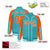 Custom Aqua Orange-Aqua Varsity Full-Snap Color Block Letterman Jacket