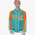 Custom Aqua Orange-Aqua Varsity Full-Snap Color Block Letterman Jacket