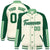 Custom Cream Green-Bright green Varsity Full-Snap Color Block Letterman Jacket