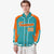 Custom Aqua Orange-Aqua Varsity Full-Snap Color Block Letterman Jacket