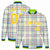 Custom Cream Neon Green-Red Varsity Full-Snap Plaid Pattern Letterman Baseball Jacket