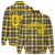 Custom Dark Gray-Gold Varsity Full-Snap Plaid Pattern Letterman Baseball Jacket