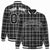 Custom Dark Gray-White Varsity Full-Snap Plaid Pattern Letterman Baseball Jacket