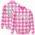 Custom Pink-White Varsity Full-Snap Plaid Pattern Letterman Baseball Jacket