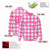 Custom Pink-White Varsity Full-Snap Plaid Pattern Letterman Baseball Jacket