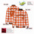 Custom Orange-White Varsity Full-Snap Plaid Pattern Letterman Baseball Jacket