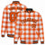 Custom Orange-White Varsity Full-Snap Plaid Pattern Letterman Baseball Jacket