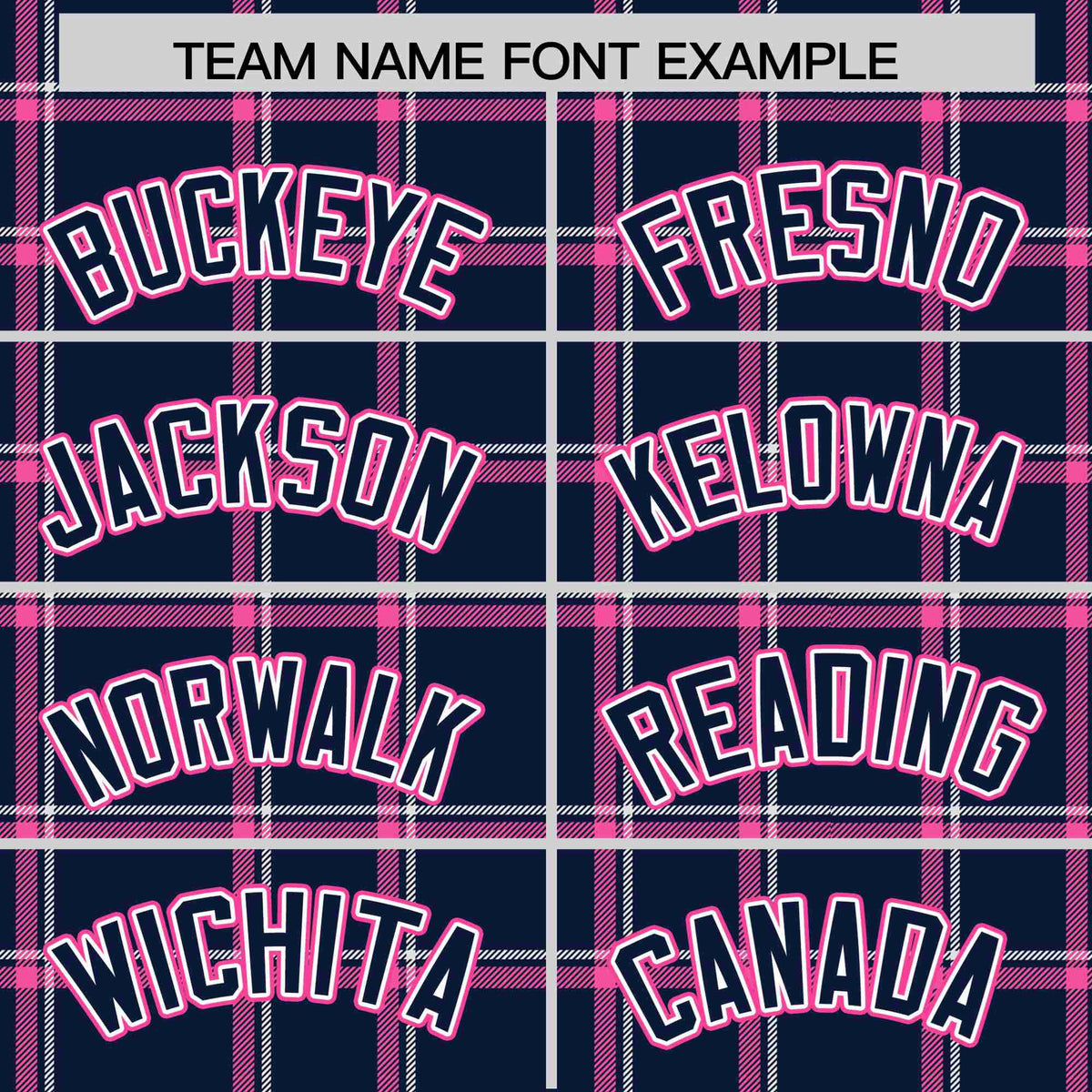 Custom Navy-Pink Varsity Full-Snap Plaid Pattern Letterman Baseball Jacket