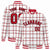 Custom White-Red Varsity Full-Snap Plaid Pattern Letterman Baseball Jacket