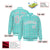 Custom Aqua-Gray Varsity Full-Snap Plaid Pattern Letterman Baseball Jacket