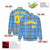 Custom Powder Blue-Dark Gray Varsity Full-Snap Plaid Pattern Letterman Baseball Jacket