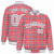 Custom Light Red-Crimson Varsity Full-Snap Plaid Pattern Letterman Baseball Jacket