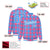 Custom Powder Blue-Pink Varsity Full-Snap Plaid Pattern Letterman Baseball Jacket