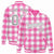 Custom Pink-White Varsity Full-Snap Plaid Pattern Letterman Baseball Jacket